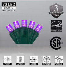 Cargar imagen en el visor de la galería, purple 70 LED lights shatterproof christmas lights