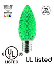Charger l'image dans la galerie, UL listed green faceted LED pack of 25