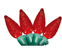 Cargar imagen en el visor de la galería, Red LED faceted C6 christmas light bulbs