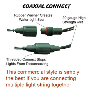 Commercial Co-Axil Warm White  2500 kelvin 70 Light LED 5mm Outdoor Christmas Mini Light Set