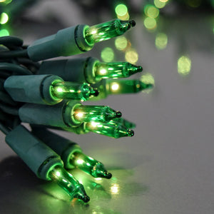 green vintage light up christmas lights set