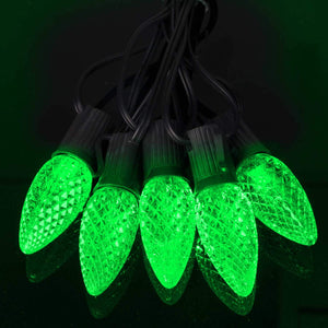 green opticore faceted C9 replacement bulbs set