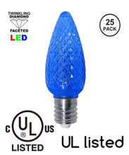 Load image into Gallery viewer, UL listed blue faceted LED pack of 25
