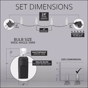 Red 70 Light LED 5mm Outdoor Christmas Mini Light Set