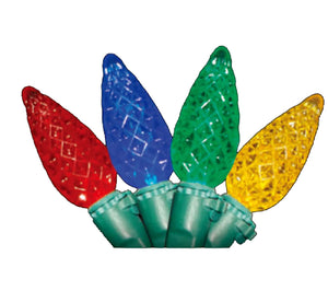 Case 24 Multi-Coloured 70 Light LED Faceted C6 Outdoor Christmas Mini Light Set