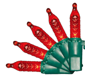 Red 70 Light LED Faceted M5 Outdoor Christmas Mini Light Set