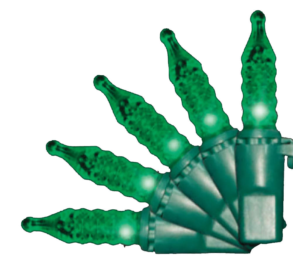Case 24 Green 70 Light LED Faceted M5 Outdoor Christmas Mini Light Set