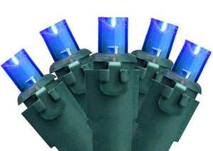 Case 24 Blue 70 Light LED Outdoor Christmas Mini Light Set, 5mm Conical wide