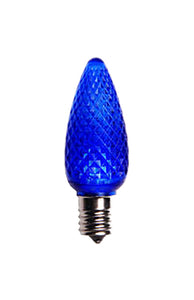 BLUE C9 LED Replacement Bulbs Faceted Blue LED Christmas Light Bulb 5 Diodes in Each Bulb Fits E17 Socket  box 25
