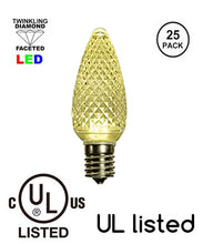 Load image into Gallery viewer, Warm White C9 LED Replacement Bulbs Faceted LED Christmas Light Bulb 5 Diodes in Each Bulb Fits E17 Socket  box 25
