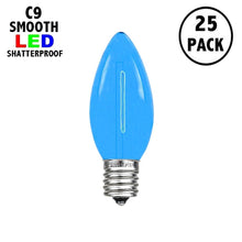 Load image into Gallery viewer, Blue C9 LED Replacement Bulbs filament  LED Christmas Light Bulb Shatterproof Bulb Fits E17 Socket  box 25
