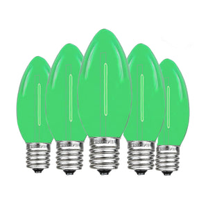 Green C9 LED Replacement Bulbs filament  LED Christmas Light Bulb Shatterproof Bulb Fits E17 Socket  box 25