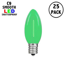 Load image into Gallery viewer, Green C9 LED Replacement Bulbs filament  LED Christmas Light Bulb Shatterproof Bulb Fits E17 Socket  box 25
