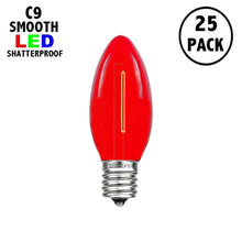 Load image into Gallery viewer, RED C9 LED Replacement Bulbs filament  LED Christmas Light Bulb Shatterproof Bulb Fits E17 Socket  box 25
