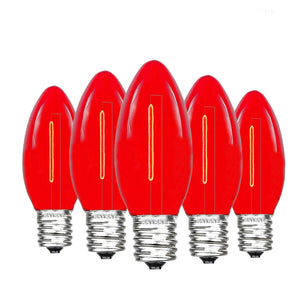 RED C9 LED Replacement Bulbs filament  LED Christmas Light Bulb Shatterproof Bulb Fits E17 Socket  box 25