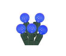 Load image into Gallery viewer, Blue 70 Light LED Faceted G12 Outdoor Christmas Mini Light Set
