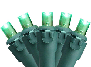 Case 24 Green 70 Light LED Commercial 5mm Outdoor Christmas Mini Light Set