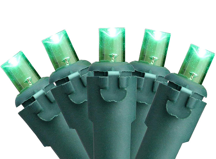 Case 24 Green 70 Light LED Commercial 5mm Outdoor Christmas Mini Light Set