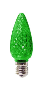 Green C9 LED Replacement Bulbs Faceted Green LED Christmas Light Bulb 5 Diodes in Each Bulb Fits E17 Socket  box 25