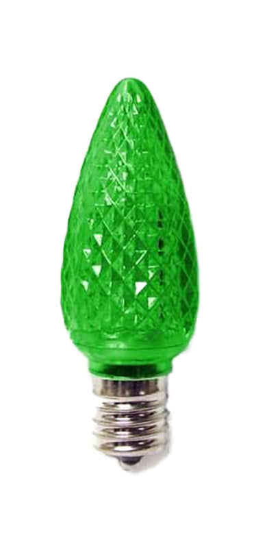 Green C9 LED Replacement Bulbs Faceted Green LED Christmas Light Bulb 5 Diodes in Each Bulb Fits E17 Socket  box 25