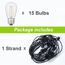 Load image into Gallery viewer, Outdoor Weatherproof UL 15 Lights E26 led Garden Patio String Light
