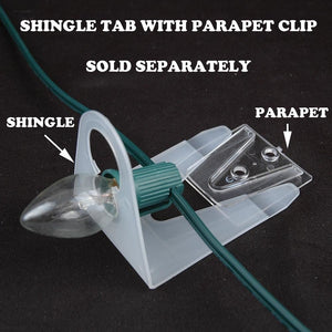 100 Pack - Parapet Christmas Light Clips - Compatible with Shingle Tab