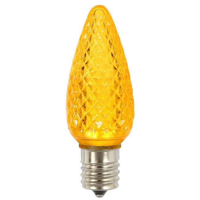 Yellow C9 LED Replacement Bulbs Faceted Yellow LED Christmas Light Bulb 5 Diodes in Each Bulb Fits E17 Socket  box 25